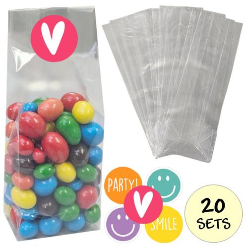 20x Uitdeelzakjes Met Sluitstickers - 20 Stickers & 20, Diversen, Cadeauverpakkingen, Verzenden