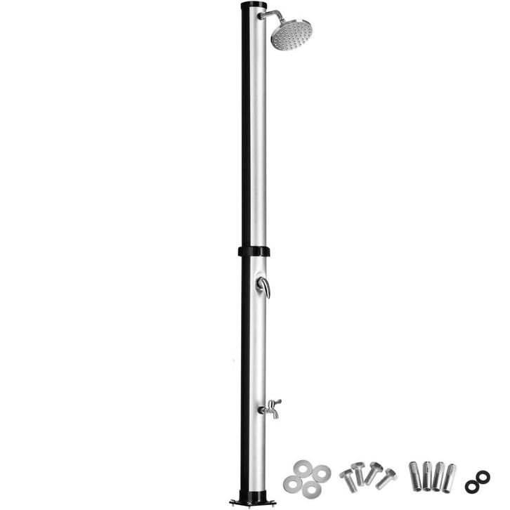 tectake Buitendouche Tinto 20l - zwart/zilver, Doe-het-zelf en Bouw, Sanitair, Verzenden