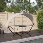 vidaXL Loungebed met luifel staal en oxford stof, Tuin en Terras, Ligbedden, Verzenden, Nieuw