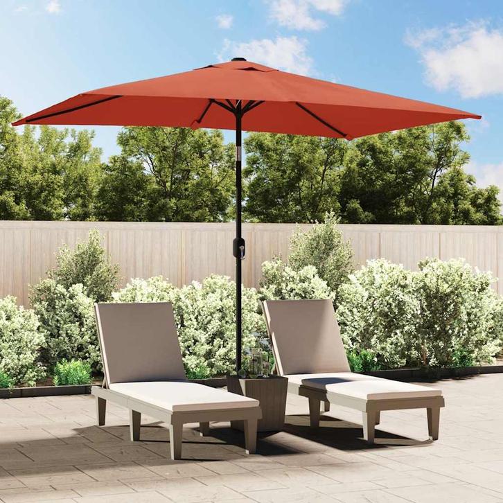 vidaXL Parasol met metalen paal 300x200 cm terracotta, Jardin & Terrasse, Parasols, Envoi