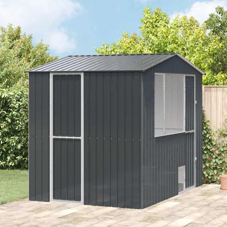 vidaXL Vogelkooi Antraciet 215 x 310 x 247 cm Gegalvaniseerd, Dieren en Toebehoren, Vogels | Toebehoren, Nieuw, Verzenden