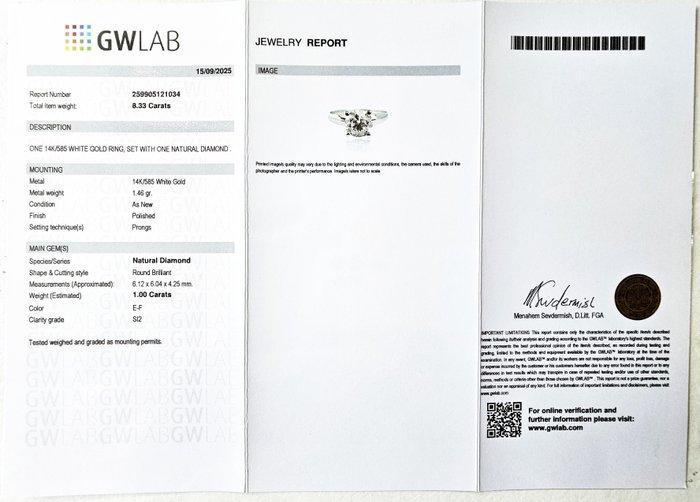 Verlovingsring - 14 karaat Witgoud - 1.00ct. tw. Diamant, Handtassen en Accessoires, Antieke sieraden