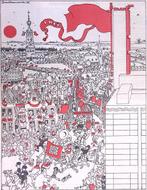 De dag van de arbeid op spotprent (lijst optie, Lithos), Antiek en Kunst, Verzenden