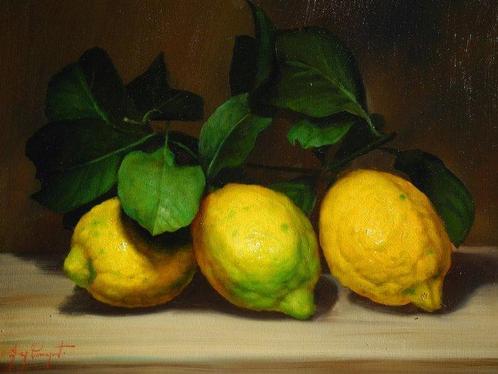 Giuseppe Cacciapuoti (1969) - Limoni, Antiek en Kunst, Kunst | Schilderijen | Klassiek