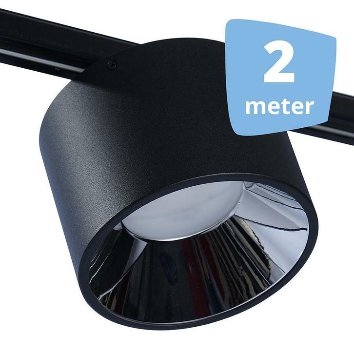 *TIP*  LED midden RAILVERLICHTING BUSS zwart 2 SPOTS + 2M R, Huis en Inrichting, Lampen | Spots, Ophalen of Verzenden