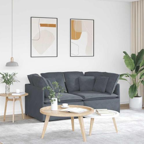 vidaXL Modulaire bank met kussens fluweel donkergrijs, Huis en Inrichting, Zetels | Zetels, Nieuw, Verzenden