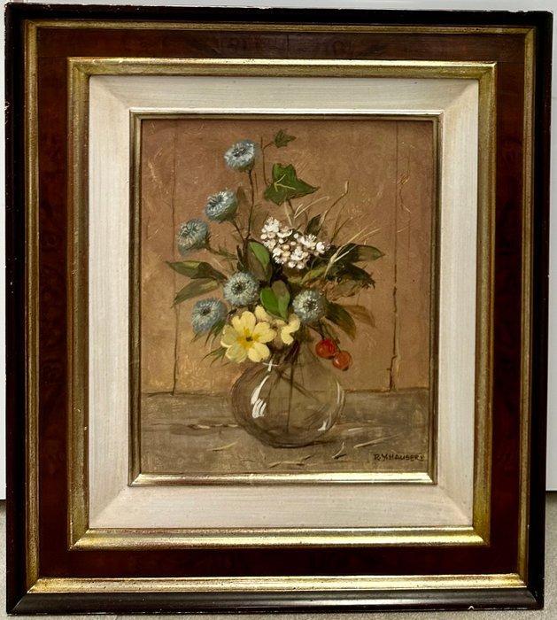 Renée Yolande Hauser (1919-2008) - Flower Vase - NO RESERVE, Antiquités & Art, Art | Peinture | Classique