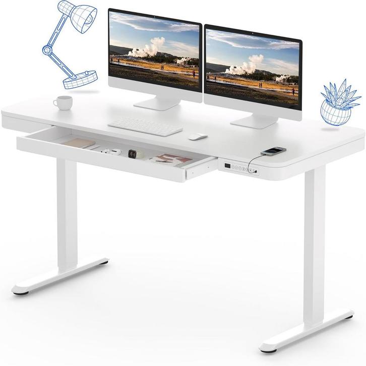 Zit sta bureau - Elektrisch - Verstelbaar - 120 x 60 cm - EW, Huis en Inrichting, Bureaus, Nieuw, Verzenden