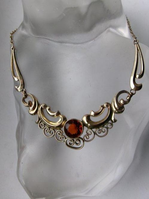Verguld - Halsketting - Art Nouveau, Antiek en Kunst, Kunst | Designobjecten