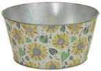 Schaal Metaal Flowerbowl Bloemen 18x9 cm, Nieuw