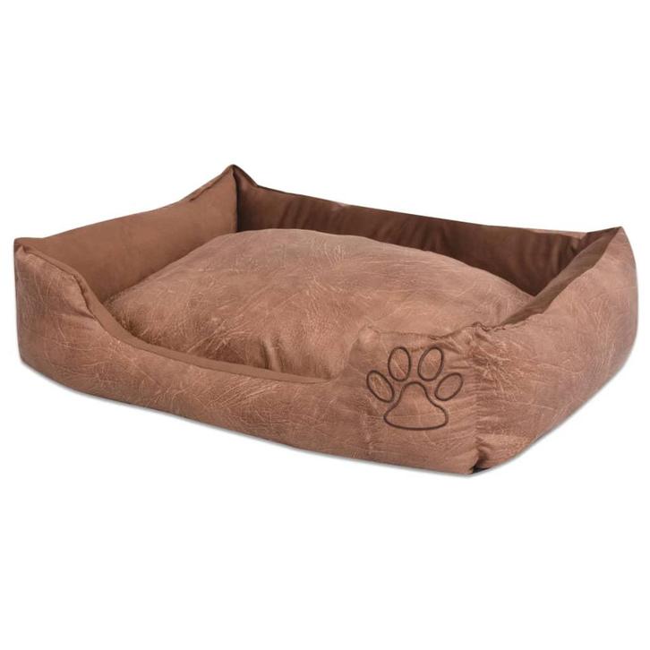 vidaXL Hondenbed kussen PU-kunstleer maat M beige, Dieren en Toebehoren, Honden-accessoires, Nieuw, Verzenden