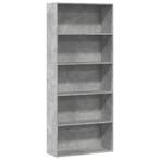 vidaXL Boekenkast 80x30x189 cm bewerkt hout betongrijs, Huis en Inrichting, Kasten | Boekenkasten, Verzenden, Nieuw