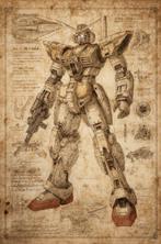 Soniku - Mobile Suit Manuscript – Gundam - Pop Art - Signed, Nieuw