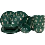 Service de table avec sapin de Noël - vert - 18 pièces | 6, Verzenden