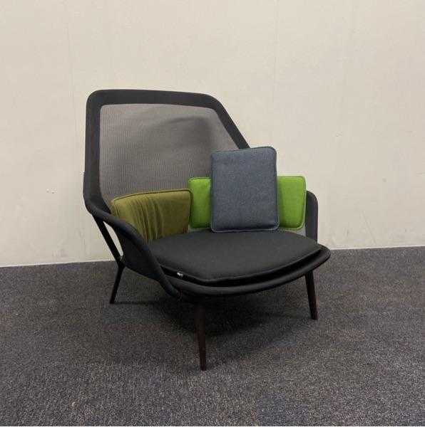 Vitra Slow chair loungestoel, zwart - Gratis Bezorging, Huis en Inrichting, Stoelen, Zwart, Gebruikt, Eén