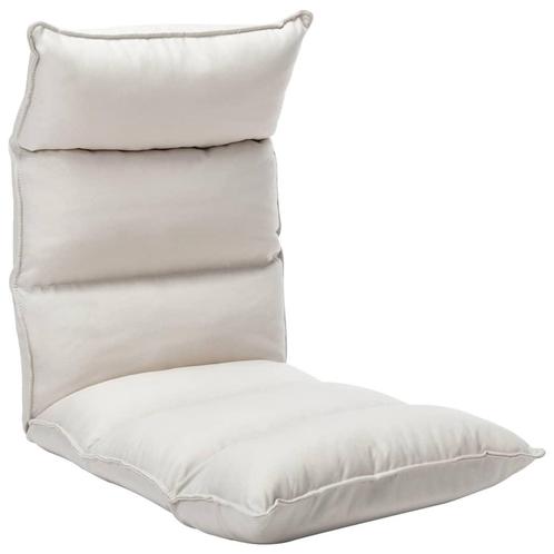 vidaXL Vloerstoel inklapbaar stof crème, Maison & Meubles, Chaises, Envoi