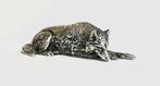 Prachtige zeldzame handgemaakte liggende wolf miniatuur. -, Antiek en Kunst