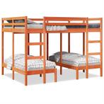 vidaXL Stapelbed 3-voudig grenenhout wasbruin 140x200/70x140, Huis en Inrichting, Verzenden, Nieuw