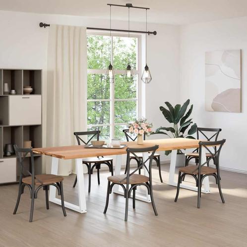 vidaXL Eettafel rechthoekig 280x100x74 cm massief eikenhout, Huis en Inrichting, Tafels | Eettafels, Nieuw, Verzenden