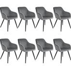 tectake Eetkamerstoel Marilyn fluweellook, zwarte stoelpoten, Huis en Inrichting, Stoelen, Verzenden, Nieuw