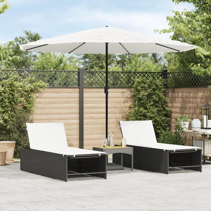 vidaXL Parasol met stalen paal 324x324x247 cm wit, Jardin & Terrasse, Parasols, Envoi