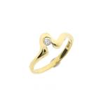 Gouden ring met zirconia (gouden sieraden) (gouden sieraden), Handtassen en Accessoires, Ringen, 18 tot 19, Gebruikt, Overige kleuren
