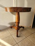 Middentafel - geplakt fineer in radica, Hout, Leder