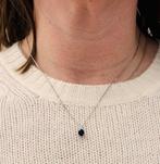Halsketting - 18 karaat Witgoud - 0.79ct. tw. Saffier -, Nieuw