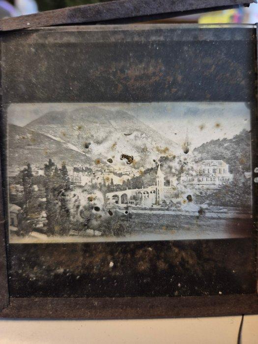 Lantaarn Dia - Diorama Lantaarn Dia - 1850-1900 - Frankrijk, Antiek en Kunst, Antiek | Speelgoed