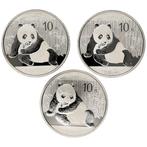 Chine. 10 Yuan 2015 Panda (3 stuks)  (Sans Prix de, Postzegels en Munten, Munten | Europa | Niet-Euromunten