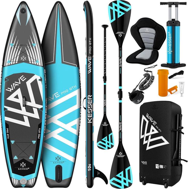 Sup Board - Opblaasbaar Paddle Board - 150 kg - Blauw - KESS, Watersport en Boten, Suppen, Nieuw, Verzenden