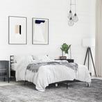 vidaXL Bedframe bewerkt hout metaal zwart 140x200 cm, Verzenden, Nieuw