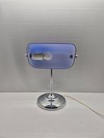 Bankierslamp - Glas, Metaal - Design jaren 70/80 - Blauw, Antiek en Kunst