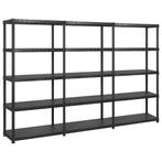 vidaXL Opbergrek 5-laags 274,5x45,7x185 cm kunststof zwart, Huis en Inrichting, Kasten | Stellingkasten, Verzenden, Nieuw
