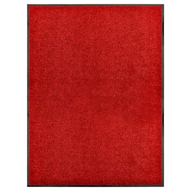 vidaXL Deurmat wasbaar 90x120 cm rood, Tuin en Terras, Deurmatten, Nieuw, Verzenden