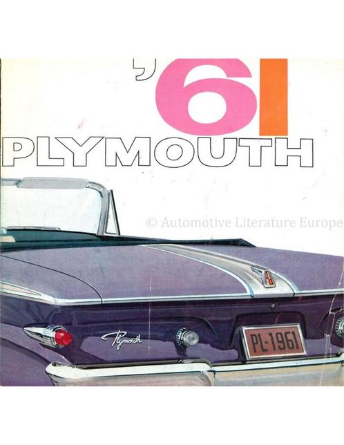 1961 PLYMOUTH PROGRAMMA BROCHURE NEDERLANDS, Livres, Autos | Brochures & Magazines, Enlèvement ou Envoi