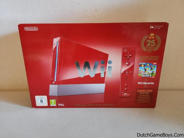 Nintendo Wii - Red Console - 25th Anniversary Super Mario Br, Games en Spelcomputers, Spelcomputers | Nintendo Wii, Gebruikt, Verzenden