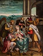 Scuola fiamminga (XVII) - Adorazione dei Magi, Antiek en Kunst, Kunst | Schilderijen | Klassiek