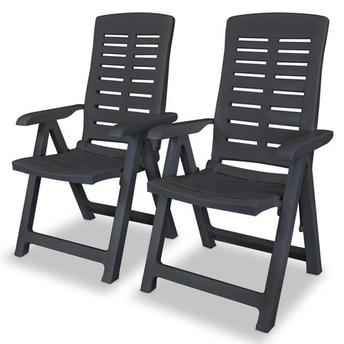 vidaXL Tuinstoelen 2 st verstelbaar kunststof, Tuin en Terras, Tuinstoelen, Nieuw, Verzenden