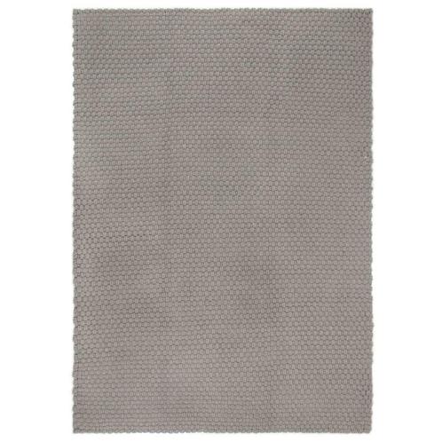 vidaXL Tapis rectangulaire Gris 180x250 cm Coton, Maison & Meubles, Ameublement | Tapis & Moquettes, Neuf, Envoi