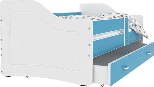 Luxe houten kinderbed 180x80 cm - wit/blauw - met opbergl..., Kinderen en Baby's, Kinderkamer | Bedden, Nieuw, Ophalen of Verzenden