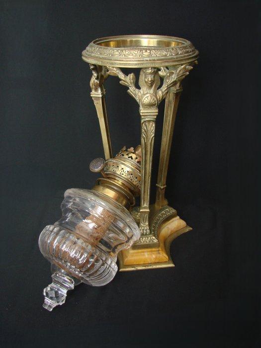 Lampe à pétrole - Cristal, Antiek en Kunst, Curiosa en Brocante