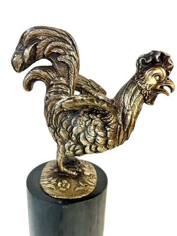Coq argent 800 - Sculpture, Coq argent 800 - 25 cm - Argent