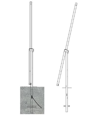 Kantelmast  4 meter staal verzinkt met grondstuk beschikbaar voor biedingen