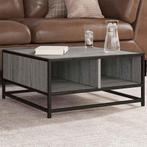 vidaXL Salontafel 60,5x60,5x30 cm bewerkt hout en metaal, Verzenden, Nieuw