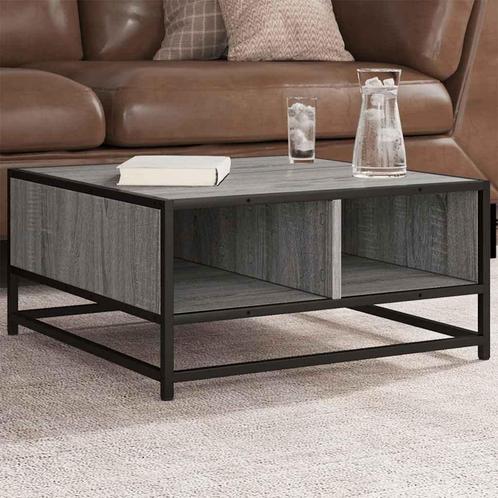 vidaXL Salontafel 60,5x60,5x30 cm bewerkt hout en metaal, Huis en Inrichting, Tafels | Salontafels, Nieuw, Verzenden
