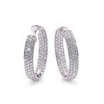 Oorbellen 18kt witgoud diamanten oorringen, 6,80 ct. totaal, Nieuw