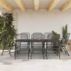 vidaXL 9-delige Tuinset metaalgaas antracietkleurig, Tuin en Terras, Tuinsets en Loungesets, Verzenden, Nieuw, Tuinset