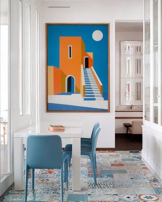 Nelson F. León - Ascenso Mediterráneo XL- (NO Reserve), Antiquités & Art, Art | Peinture | Moderne