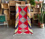Vintage rode Berber Marokkaans katoenen tapijt - Vloerkleed, Huis en Inrichting, Nieuw